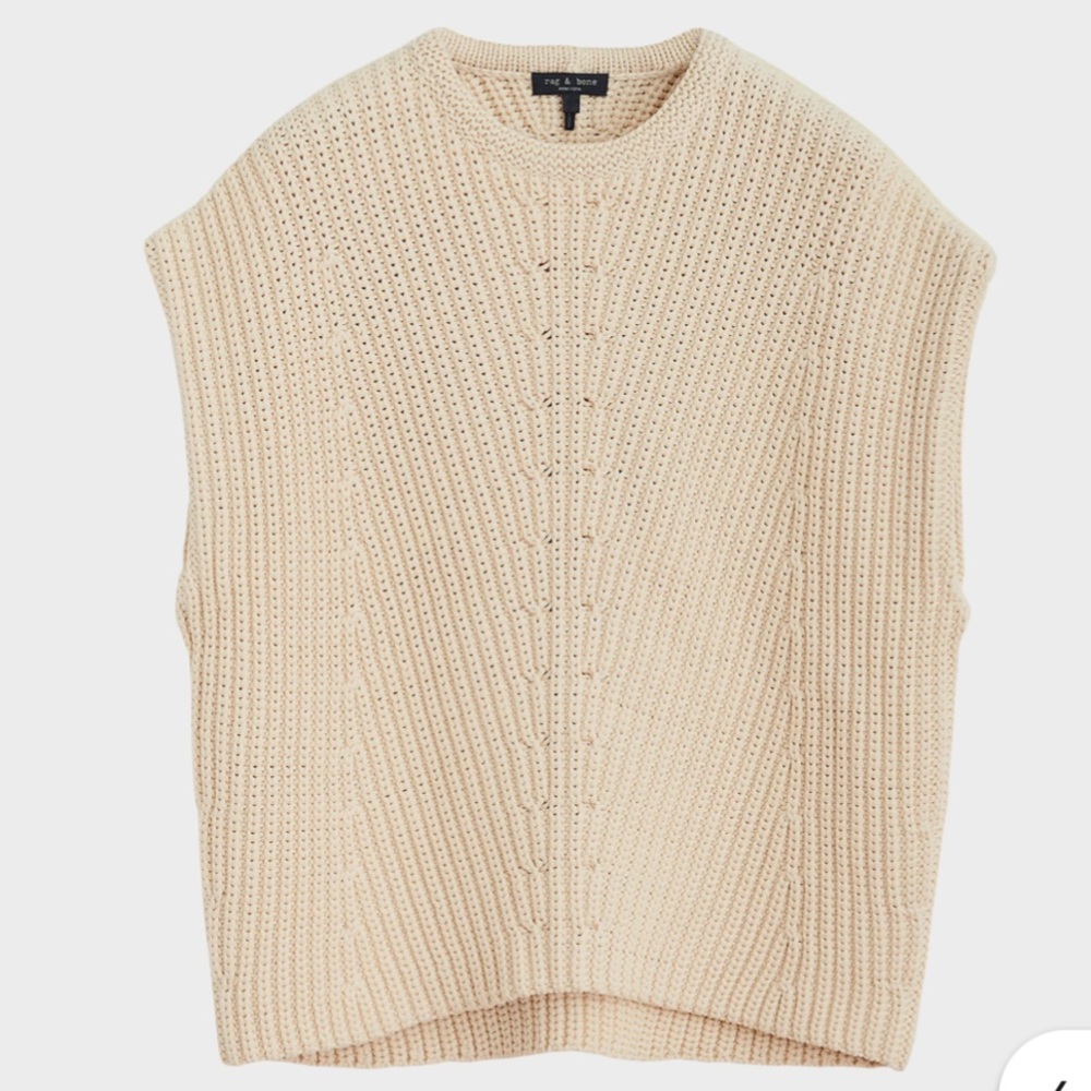 RAG & BONE Light Dove Shane Sweater Vest size XL NWT